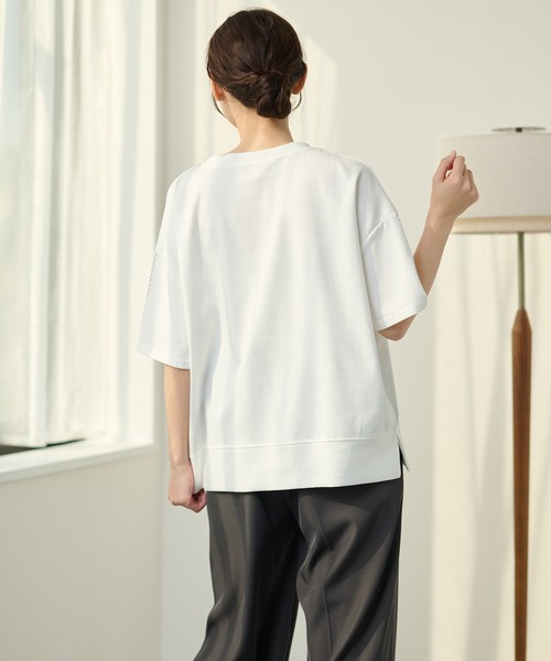 DAYRA(デイラ)の「ジグザグ ステッチ ゆる 半袖 トップス(Tシャツ/カットソー・レディース・グリーン/ホワイト/ブラック・FREE)」の17枚目の写真