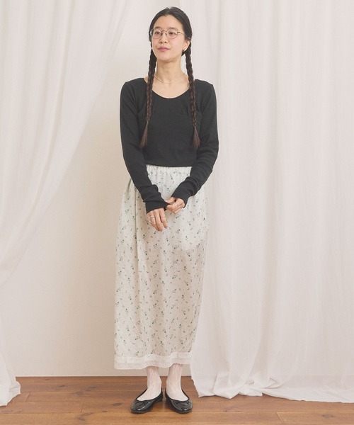fig Ｌondon（フィグロンドン）の「pattren mesh long sleeve（Tシャツ/カットソー・レディース・ブラック/ホワイト/グレー・FREE）」の8枚目の写真
