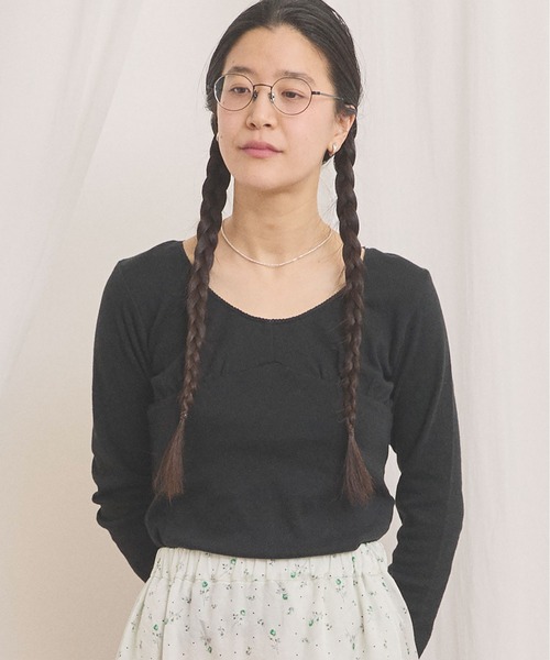 fig Ｌondon（フィグロンドン）の「pattren mesh long sleeve（Tシャツ/カットソー・レディース・ブラック/ホワイト/グレー・FREE）」の7枚目の写真