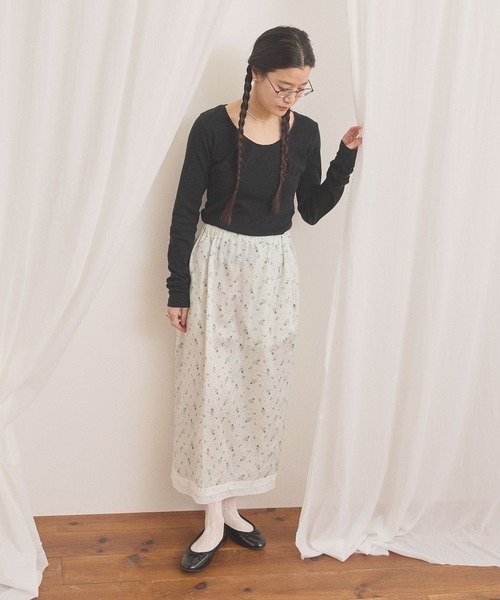 fig Ｌondon（フィグロンドン）の「pattren mesh long sleeve（Tシャツ/カットソー・レディース・ブラック/ホワイト/グレー・FREE）」の22枚目の写真
