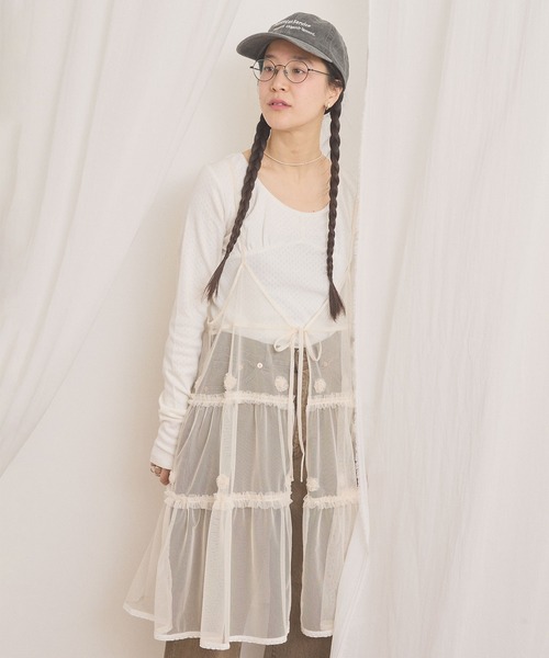 fig Ｌondon（フィグロンドン）の「pattren mesh long sleeve（Tシャツ/カットソー・レディース・ブラック/ホワイト/グレー・FREE）」の13枚目の写真