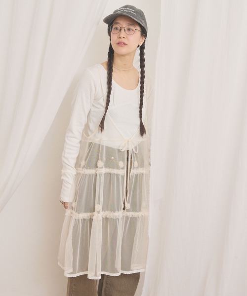 fig Ｌondon（フィグロンドン）の「pattren mesh long sleeve（Tシャツ/カットソー・レディース・ブラック/ホワイト/グレー・FREE）」の14枚目の写真