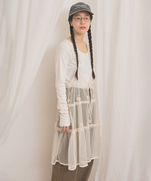fig Ｌondon（フィグロンドン）の「pattren mesh long sleeve（Tシャツ/カットソー・レディース・ブラック/ホワイト/グレー・FREE）」の15枚目の写真