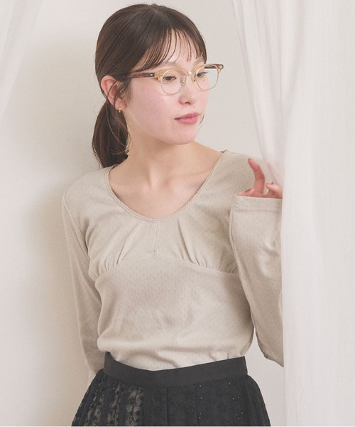 fig Ｌondon（フィグロンドン）の「pattren mesh long sleeve（Tシャツ/カットソー・レディース・ブラック/ホワイト/グレー・FREE）」の16枚目の写真