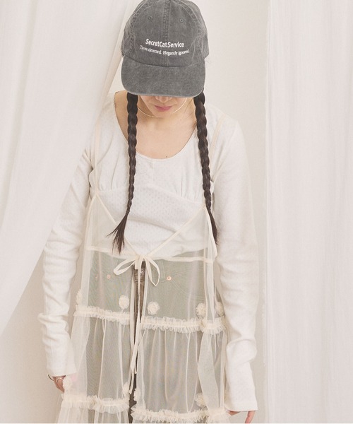 fig Ｌondon（フィグロンドン）の「pattren mesh long sleeve（Tシャツ/カットソー・レディース・ブラック/ホワイト/グレー・FREE）」の10枚目の写真