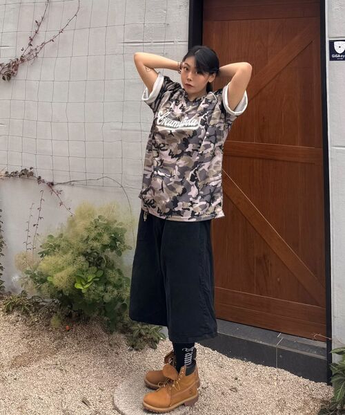 CREAM SODA LAB(クリームソーダラボ)の「カモメッシュパイピングオーバーサイズVネック半袖Tシャツカーキ(Tシャツ/カットソー・メンズ・その他・LARGE/X-LARGE)」の11枚目の写真