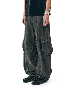 セール】Vintage Design Fringe Double Knee Denim - ヴィンテージ