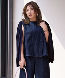 【野呂佳代さん着用】UNFILO DENIM light ノースリーブブラウス