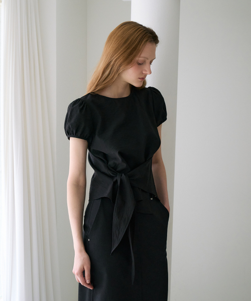 DEHEVE（デヘヴェ）の「Wrap Drape Blouse [Black]（シャツ/ブラウス・レディース・ブラック・SMALL/MEDIUM）」の2枚目の写真