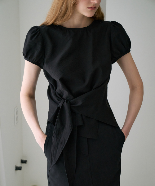 DEHEVE（デヘヴェ）の「Wrap Drape Blouse [Black]（シャツ/ブラウス・レディース・ブラック・SMALL/MEDIUM）」の4枚目の写真