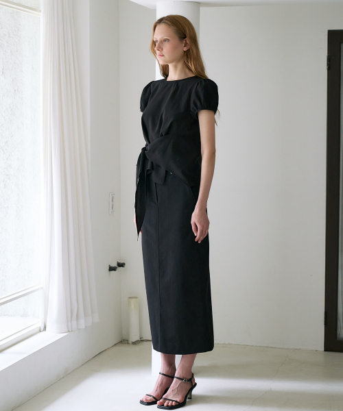 DEHEVE（デヘヴェ）の「Wrap Drape Blouse [Black]（シャツ/ブラウス・レディース・ブラック・SMALL/MEDIUM）」の7枚目の写真