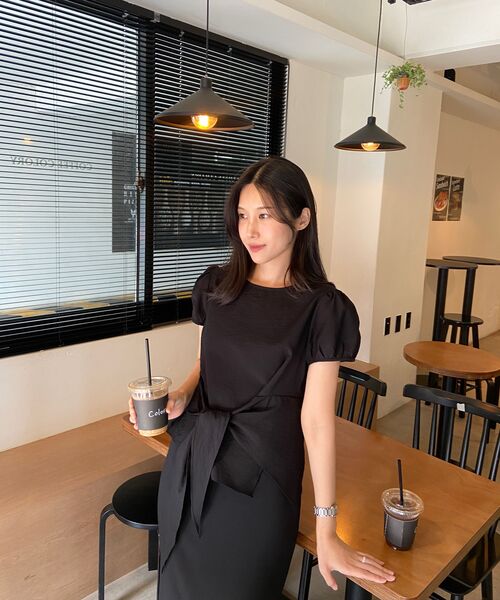 DEHEVE（デヘヴェ）の「Wrap Drape Blouse [Black]（シャツ/ブラウス・レディース・ブラック・SMALL/MEDIUM）」の15枚目の写真
