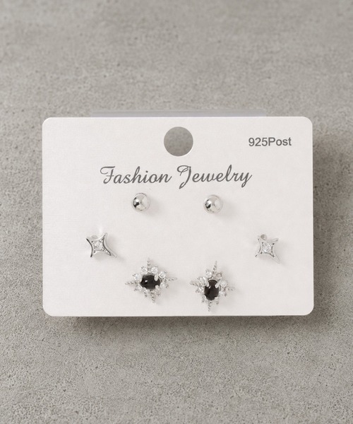 SPINNS(スピンズ)の「【6個セット】メタルピアス/モチーフ/925post/スター/バタフライフラワー/ムーンスター/リボンハート/キラ/スターン/ロゴハート(ピアス(両耳用)・レディース・A/B/C/D/E/F・ONESIZE)」の3枚目の写真