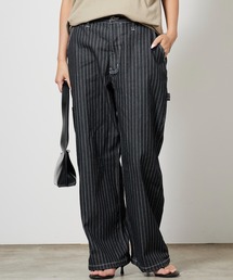 ヒッコリーペインターパンツ ストライプパンツ 裾ドロスト メンズ 秋 秋服 2026年秋冬