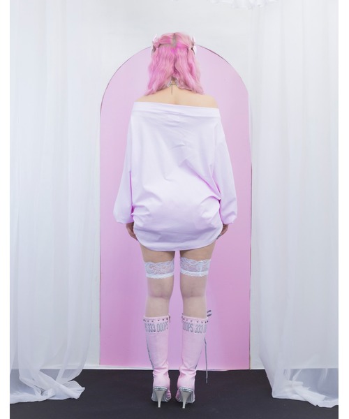 AVENCHUMU(アバンチュウム)の「Front cross long sleeve T-shirt(Tシャツ/カットソー・レディース・ピンク/ブラック/ホワイト・FREE)」の20枚目の写真