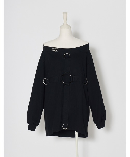 AVENCHUMU(アバンチュウム)の「Front cross long sleeve T-shirt(Tシャツ/カットソー・レディース・ピンク/ブラック/ホワイト・FREE)」の9枚目の写真