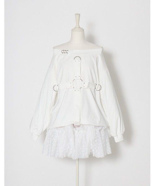 AVENCHUMU(アバンチュウム)の「Front cross long sleeve T-shirt(Tシャツ/カットソー・レディース・ピンク/ブラック/ホワイト・FREE)」の8枚目の写真