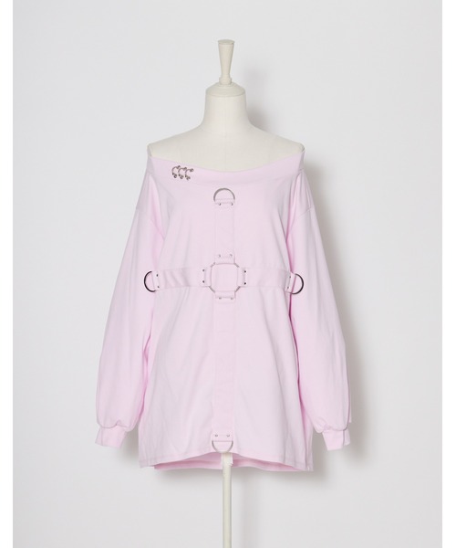 AVENCHUMU(アバンチュウム)の「Front cross long sleeve T-shirt(Tシャツ/カットソー・レディース・ピンク/ブラック/ホワイト・FREE)」の19枚目の写真