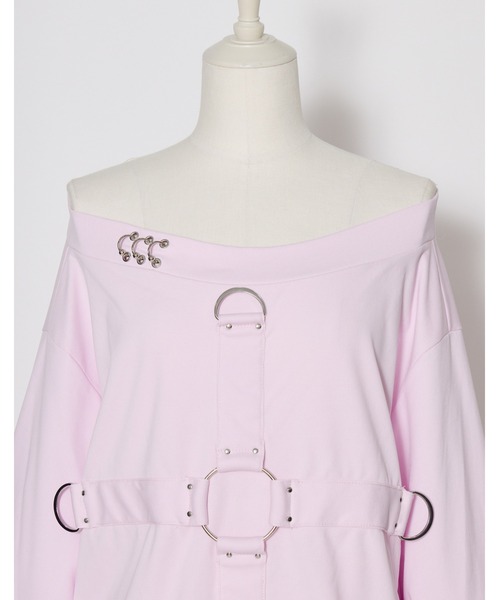 AVENCHUMU(アバンチュウム)の「Front cross long sleeve T-shirt(Tシャツ/カットソー・レディース・ピンク/ブラック/ホワイト・FREE)」の16枚目の写真