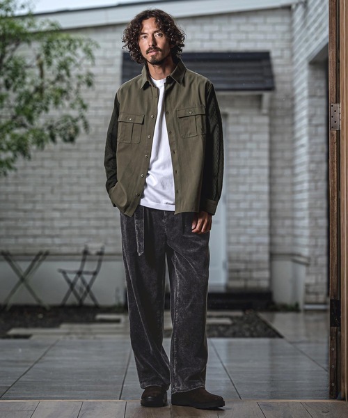 CAMBIO（カンビオ）の「mp15148- Chemical Wash Corduroy Belted Pants ワイドパンツ(MIU-262-010)（その他パンツ・メンズ・ネイビー系/ブラック系その他・L/M/S）」の8枚目の写真