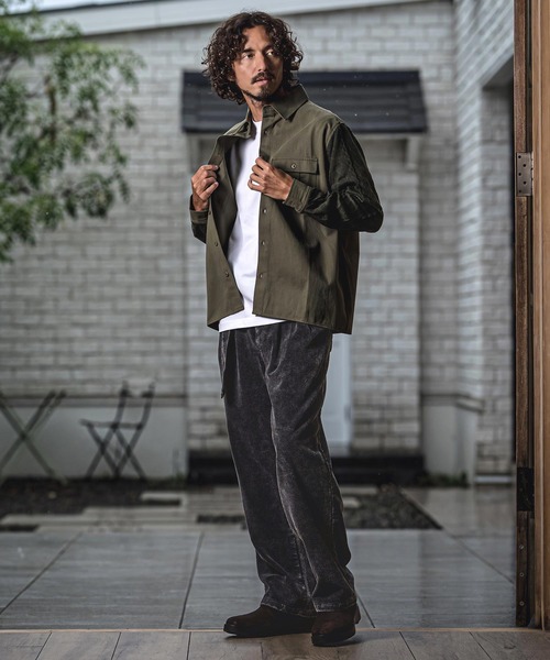 CAMBIO（カンビオ）の「mp15148- Chemical Wash Corduroy Belted Pants ワイドパンツ(MIU-262-010)（その他パンツ・メンズ・ネイビー系/ブラック系その他・L/M/S）」の9枚目の写真