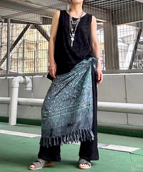 チャイハネ(チャイハネ)の「【チャイハネ】ジャカードカットソーパンツ(その他パンツ・レディース・ブラック/ホワイト/グリーン/レッド・FREE)」の9枚目の写真
