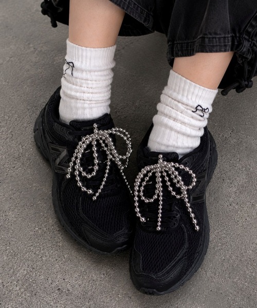 UP START(アップスタート)の「【Bls】【ZA】【Bling Leads】メタルパールスニーカー アクセサリー(BL)(シューズアクセサリー・レディース・シルバー・FREE)」の1枚目の写真