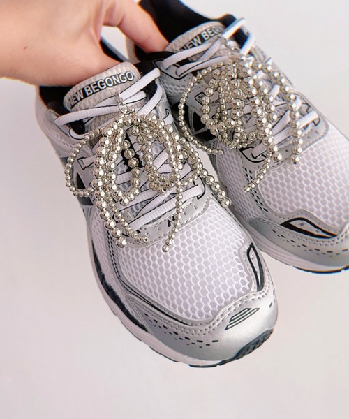 UP START(アップスタート)の「【Bls】【ZA】【Bling Leads】メタルパールスニーカー アクセサリー(BL)(シューズアクセサリー・レディース・シルバー・FREE)」の3枚目の写真