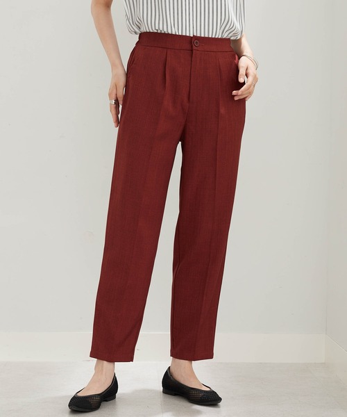 BELLUNA PLUS(ベルーナ)の「麻調素材美脚テーパードパンツ65丈(その他パンツ・レディース・ブラック/レンガ/モカ/アイボリー・LARGE/MEDIUM/X-LARGE/SMALL)」の4枚目の写真