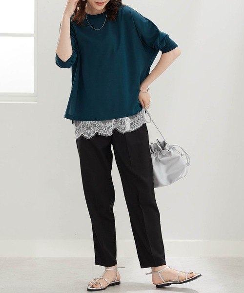 BELLUNA PLUS(ベルーナ)の「麻調素材美脚テーパードパンツ65丈(その他パンツ・レディース・ブラック/レンガ/モカ/アイボリー・LARGE/MEDIUM/X-LARGE/SMALL)」の21枚目の写真