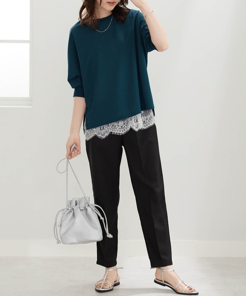 BELLUNA PLUS(ベルーナ)の「麻調素材美脚テーパードパンツ65丈(その他パンツ・レディース・ブラック/レンガ/モカ/アイボリー・LARGE/MEDIUM/X-LARGE/SMALL)」の22枚目の写真