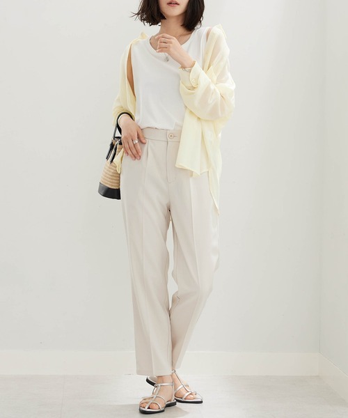 BELLUNA PLUS(ベルーナ)の「麻調素材美脚テーパードパンツ65丈(その他パンツ・レディース・ブラック/レンガ/モカ/アイボリー・LARGE/MEDIUM/X-LARGE/SMALL)」の12枚目の写真