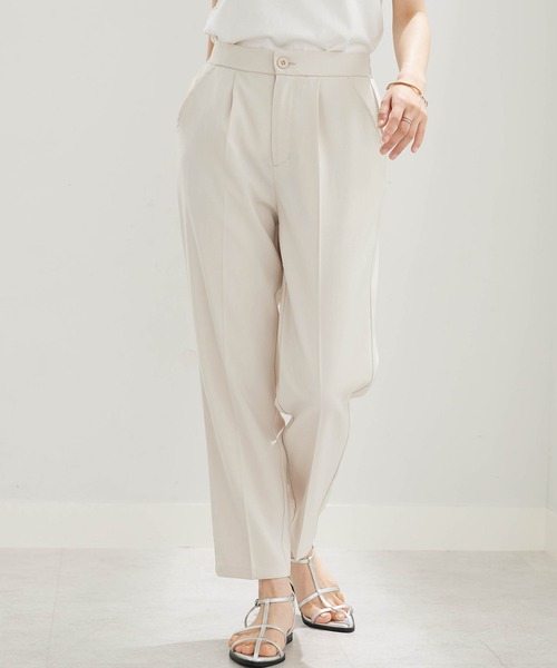 BELLUNA PLUS(ベルーナ)の「麻調素材美脚テーパードパンツ65丈(その他パンツ・レディース・ブラック/レンガ/モカ/アイボリー・LARGE/MEDIUM/X-LARGE/SMALL)」の9枚目の写真