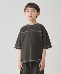 【太陽から守る】【どちらが前でもOK】【遮熱天竺】配色ステッチTシャツ【子供服】【キッズ】【男の子】【女の子】