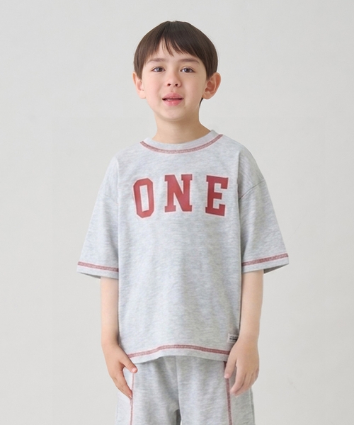 b・ROOM（ビールーム）の「【太陽から守る】【どちらが前でもOK】【遮熱天竺】配色ステッチTシャツ【子供服】【キッズ】【男の子】【女の子】（Tシャツ/カットソー・キッズ・ホワイト系/チャコール/ネイビー・130cm/110cm/140cm/120cm/100cm）」の9枚目の写真