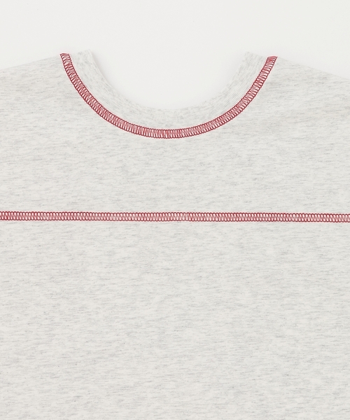 b・ROOM（ビールーム）の「【太陽から守る】【どちらが前でもOK】【遮熱天竺】配色ステッチTシャツ【子供服】【キッズ】【男の子】【女の子】（Tシャツ/カットソー・キッズ・ホワイト系/チャコール/ネイビー・130cm/110cm/140cm/120cm/100cm）」の14枚目の写真