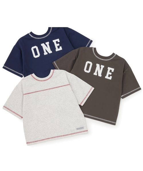 b・ROOM（ビールーム）の「【太陽から守る】【どちらが前でもOK】【遮熱天竺】配色ステッチTシャツ【子供服】【キッズ】【男の子】【女の子】（Tシャツ/カットソー・キッズ・ホワイト系/チャコール/ネイビー・130cm/110cm/140cm/120cm/100cm）」の18枚目の写真