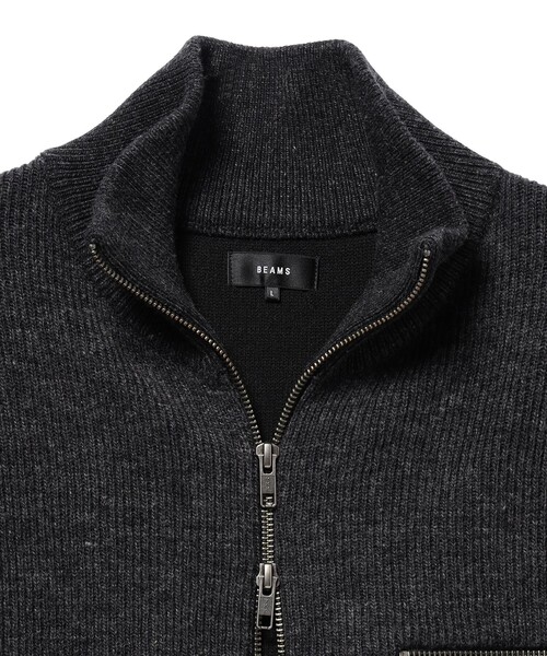 BEAMS（ビームス）の「9G ダブルフェイス フルジップ ニット（ニット/セーター・メンズ・ブラウン/チャコールグレー・X-LARGE/LARGE/MEDIUM/SMALL）」の5枚目の写真