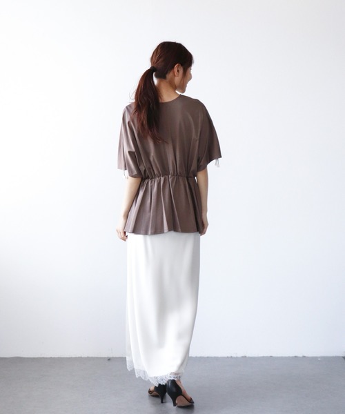 Jines（ジネス）の「前後2wayドロストトップス（Tシャツ/カットソー・レディース・ブラック/ホワイト/ブラウン・38）」の15枚目の写真