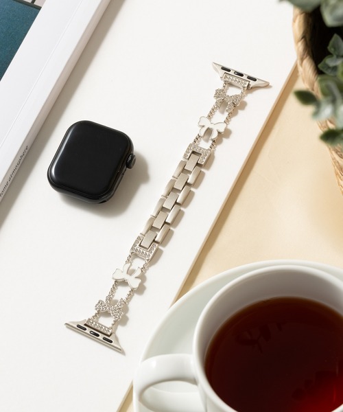 emonique（エモニーク）の「合金 リボン柄 アップルウォッチバンド Apple Watch バンド【38mm/40mm/41mm 対応】（デジタル腕時計・レディース・ピンクゴールド/シルバー/ゴールド/ブラック/プラチナム・38）」の3枚目の写真