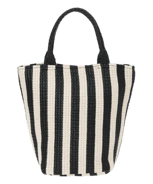 Te chichi（テチチ）の「ストライプシートトートバッグ(小)（ハンドバッグ・レディース・ブラウン/オフホワイト・F）」の2枚目の写真