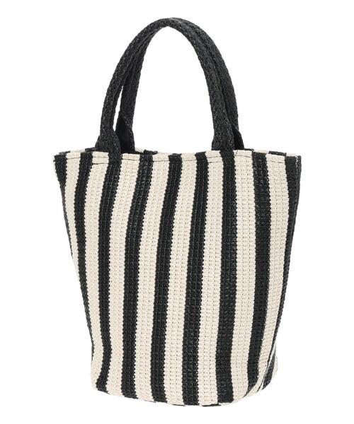 Te chichi（テチチ）の「ストライプシートトートバッグ(小)（ハンドバッグ・レディース・ブラウン/オフホワイト・F）」の7枚目の写真