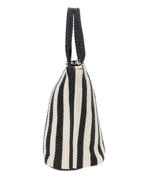 Te chichi（テチチ）の「ストライプシートトートバッグ(小)（ハンドバッグ・レディース・ブラウン/オフホワイト・F）」の6枚目の写真
