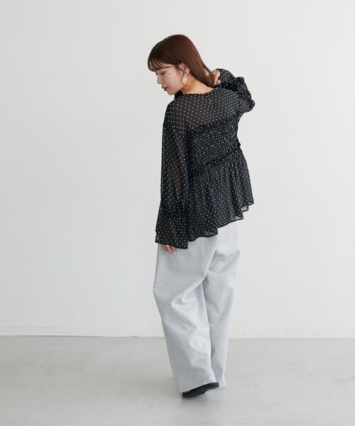 DISCOAT(ディスコート)の「シアードット刺繍ブラウス(シャツ/ブラウス・レディース・アイボリー/ブラック・FREE)」の14枚目の写真