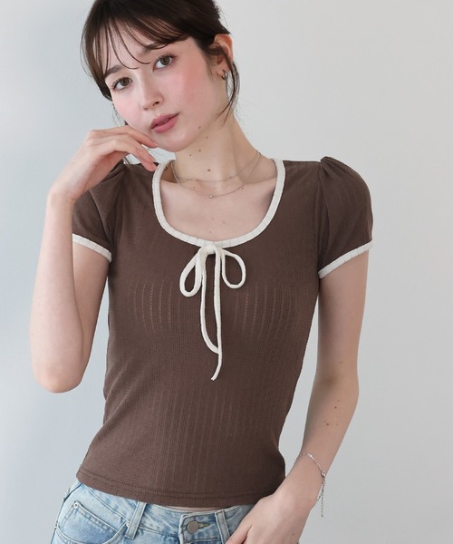 セール】バイカラーリボンカットソー（Tシャツ/カットソー）｜BLUEEAST