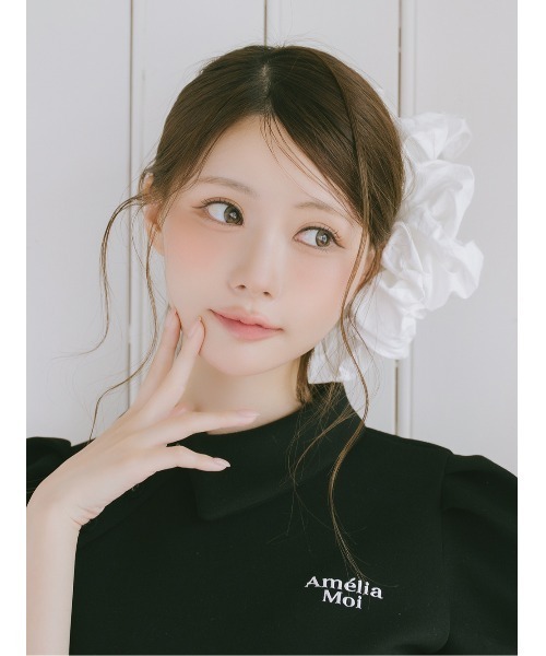 AmeliaMoi（アメリアモワ）の「2wayリボンフリルブラウス（シュシュ付き）（シャツ/ブラウス・レディース・ブラック/ホワイト/ドット・FREE）」の18枚目の写真