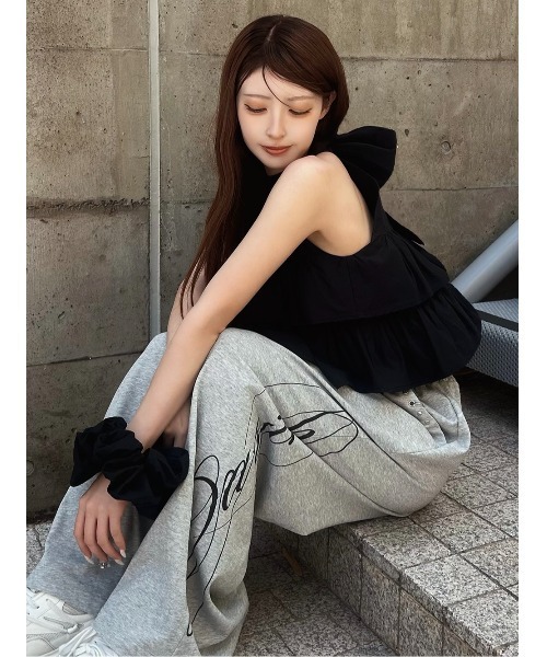 AmeliaMoi（アメリアモワ）の「2wayリボンフリルブラウス（シュシュ付き）（シャツ/ブラウス・レディース・ブラック/ホワイト/ドット・FREE）」の5枚目の写真