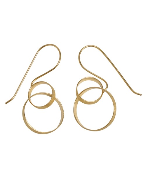 YArKA（ヤーカ）の「【YArKA/ヤーカ】twin dancing loops earring(pierce) [ftdtf15] / 表面加工フックピアス（ピアス（両耳用）・レディース・ゴールド/シルバー・FREE）」の2枚目の写真