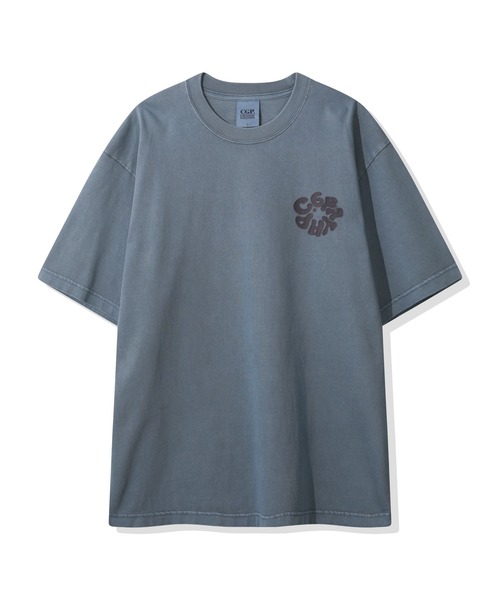 codegraphy(コードグラフィー)の「Round C.GRAPHY Pigment Big Overfit Short Sleeve T-shirt CBFUUTS025(Tシャツ/カットソー・メンズ・チャコール/グレイッシュブルー/コーラル・L/M/XL)」の2枚目の写真