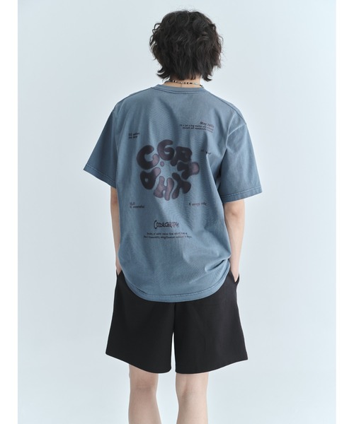 codegraphy(コードグラフィー)の「Round C.GRAPHY Pigment Big Overfit Short Sleeve T-shirt CBFUUTS025(Tシャツ/カットソー・メンズ・チャコール/グレイッシュブルー/コーラル・L/M/XL)」の15枚目の写真